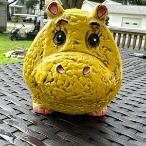 Groovy Vintage Boho 1960s Hippo Bank